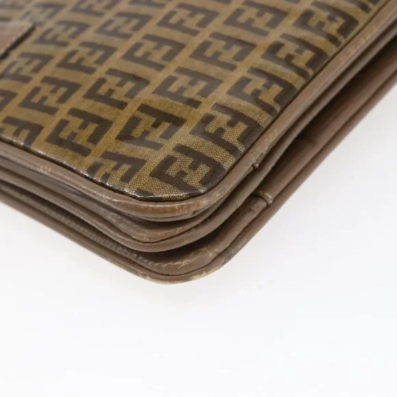 Authentic FENDI Zucchino Canvas Shoulder Bag Coated Canvas Beige - Picture 4 of 16